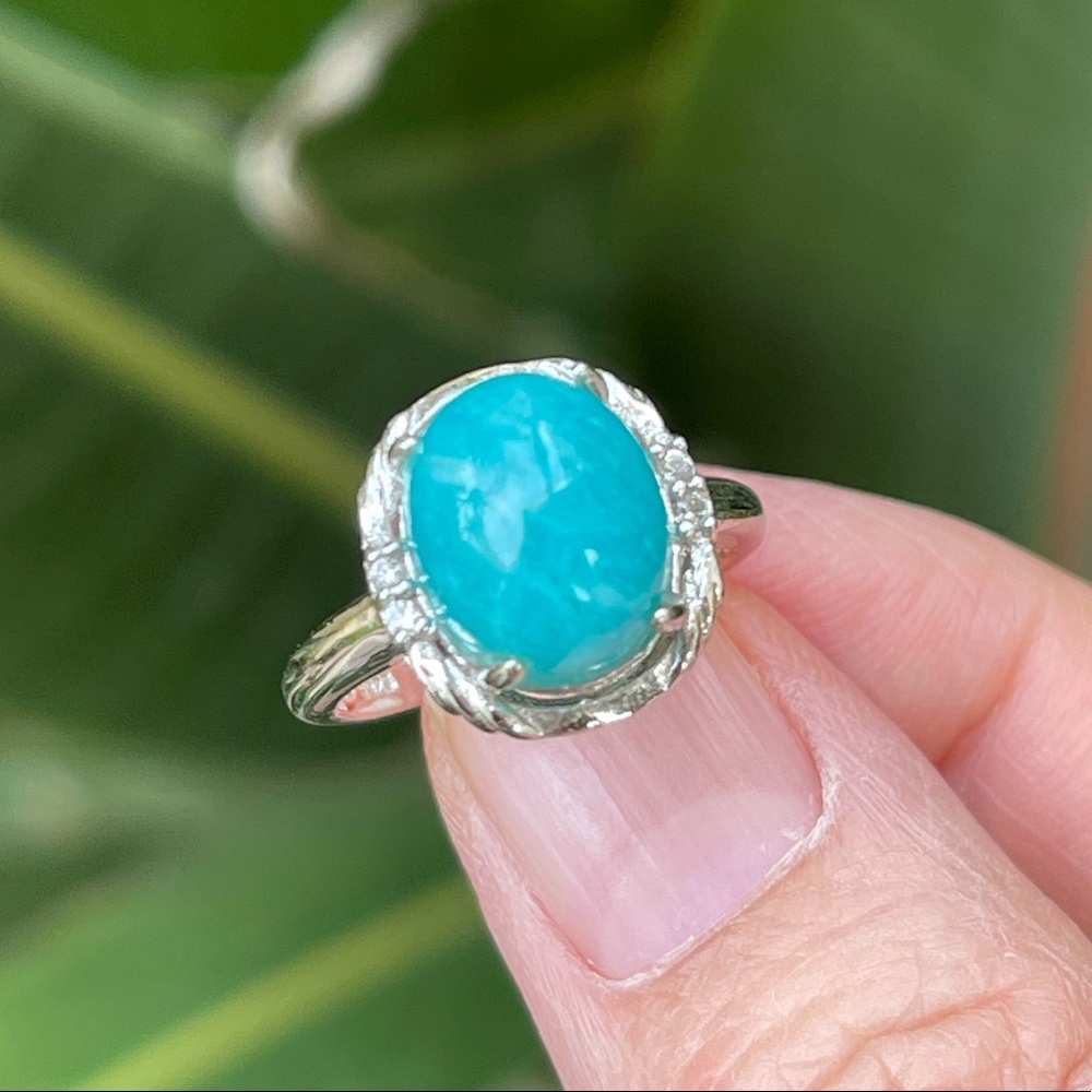 Gem amazonite sterling silver ring - Picture 14 of 15